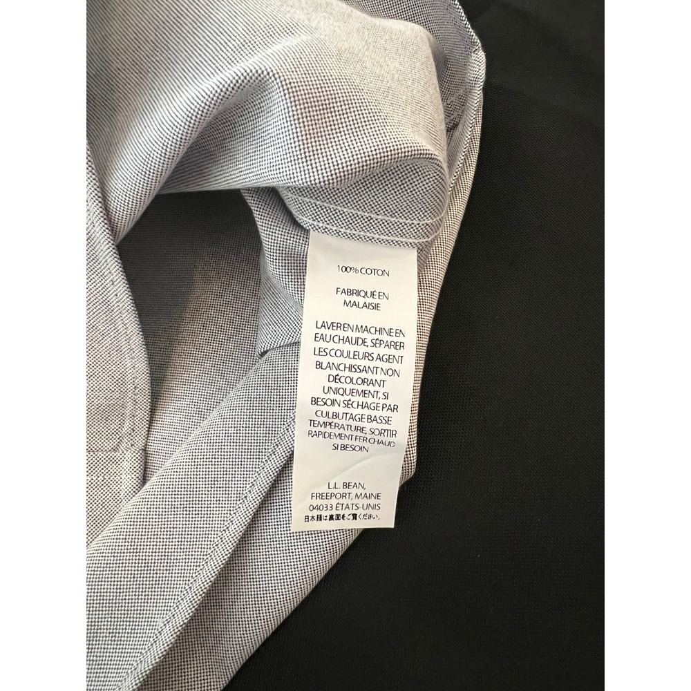 LL Bean Mens Gray Wrinkle Free Traditional Fit Oxford Shirt 17.5-34 209410 - Picture 3 of 8